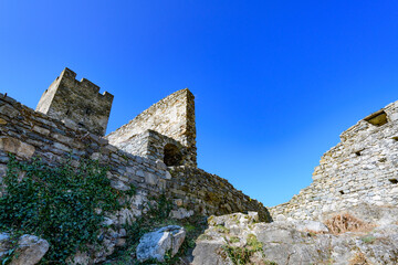 view from the castle ruine hinterhaus near spitz in the austrian danube valley wachau