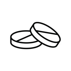 Simple black and white pill  icon eps 10 vector illustration. Design element for websites, clinic brochure, advertisement and more.
