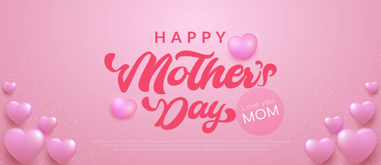 Realistic design Mother's day vertical banner template