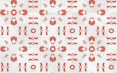 Bohemian style rustic and floral geometric pattern design pastel neutral earth tone colors in vector designed for tile, wallpaper, home decorations elements and rug, 