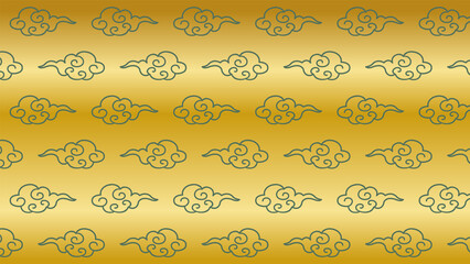 中華風の伝統模様の雲柄イラスト【背景・壁紙】