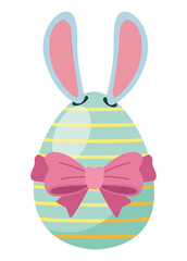 easter egg with rabbit ears