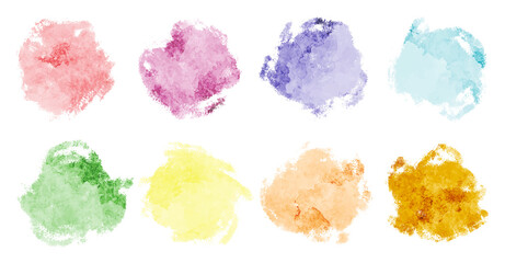 Pastel color watercolor vector splashes; background for title and logo