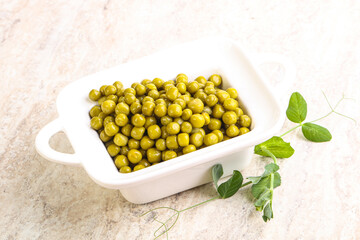 Marinated Green peas in the bowl