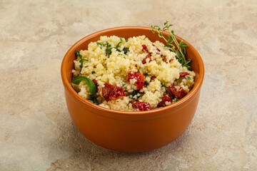Vegetarian uisine - couscous with vegetables