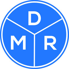 DMR letter logo design on White background. DMR creative Circle letter logo concept. DMR letter design. 
