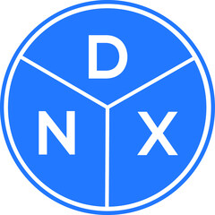 DNX letter logo design on White background. DNX creative Circle letter logo concept. DNX letter design. 