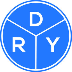 DRY letter logo design on White background. DRY creative Circle letter logo concept. DRY letter design. 

