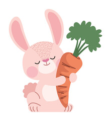 pink rabbit with carrot