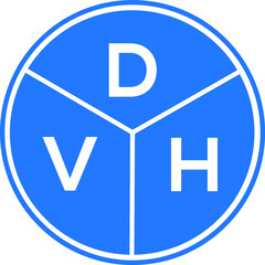 DVH letter logo design on White background. DVH creative Circle letter logo concept. DVH letter design. 