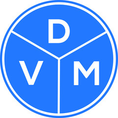 DVM letter logo design on White background. DVM creative Circle letter logo concept. DVM letter design. 