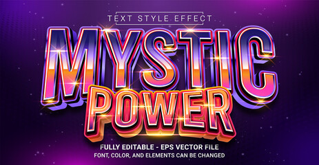 Mystic Power Text Style Effect. Editable Graphic Text Template.