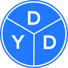 DYD letter logo design on White background. DYD creative Circle letter logo concept. DYD letter design. 