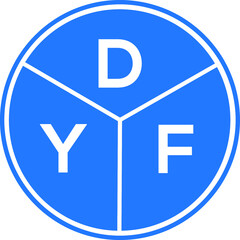 DYF letter logo design on White background. DYF creative Circle letter logo concept. DYF letter design. 
