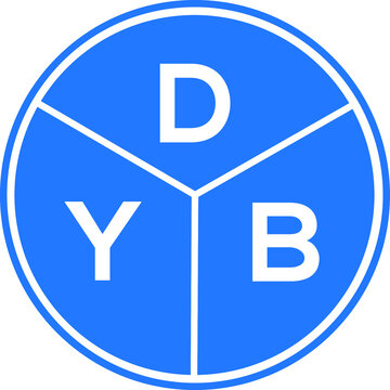 DYB letter logo design on White background. DYB creative Circle letter logo concept. DYB letter design. 