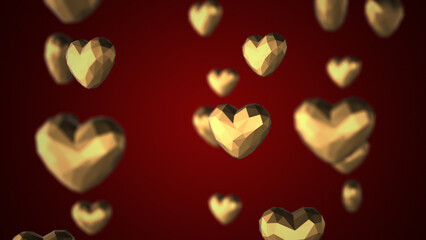 Rotating hearts valentine day background