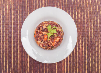 Fried rice berry with egg, Asian food