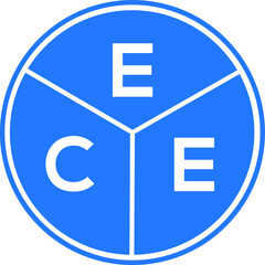 ECE letter logo design on White background. ECE creative Circle letter logo concept. ECE letter design. 