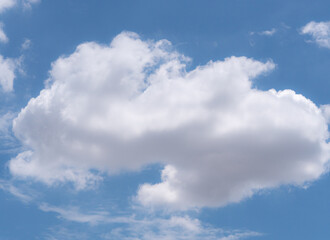 White fluffy cloud on the blue sky background
