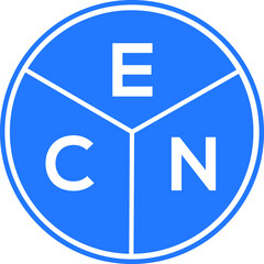 ECN letter logo design on White background. ECN creative Circle letter logo concept. ECN letter design. 