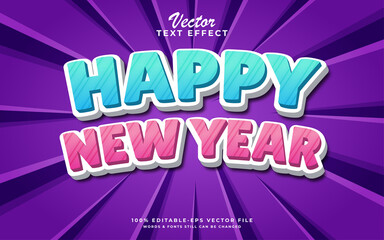 2022 colorful 3d editable text effect, Happy new year design