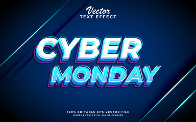   3d editable Cyber monday text effect