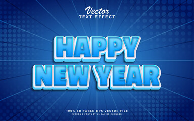 Happy new year 3d editable text effect design