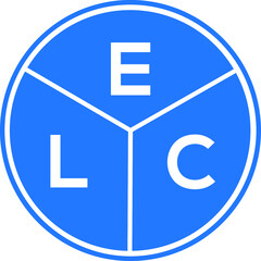 ELC letter logo design on White background. ELC creative Circle letter logo concept. ELC letter design. 
