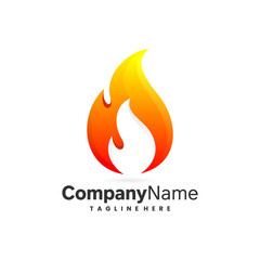 fuel flame logo icon template
