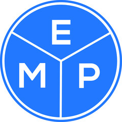 EMP letter logo design on White background. EMP creative Circle letter logo concept. EMP letter design. 
