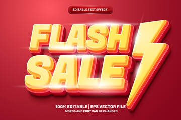 modern flash sale Bold 3D Editable text Effect Style