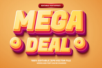 modern mega deal Bold 3D Editable text Effect Style