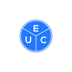 EUC letter logo design on white background. EUC  creative circle letter logo concept. EUC letter design.