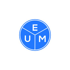 EUM letter logo design on white background. EUM  creative circle letter logo concept. EUM letter design.