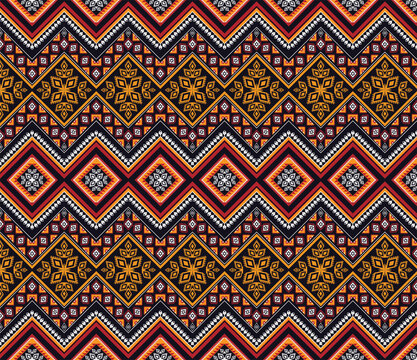  Geometric ethnic flower pattern for background,fabric,wrapping,clothing,wallpaper,Batik,carpet,embroidery style.