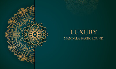 Luxury mandala background with golden arabesque pattern Arabic Islamic Background style. Luxury decorative mandala for print, poster, cover, brochure, flyer, banner.
