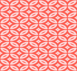 Fototapeta premium Japanese Ellipse Petal Vector Seamless Pattern