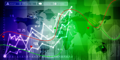 2d rendering Stock market online business concept. business Graph 
