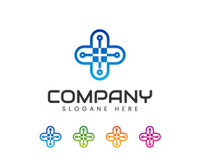 Health tech logo designs template healthcare logo designs. Medical Tech Logo Design Template Element