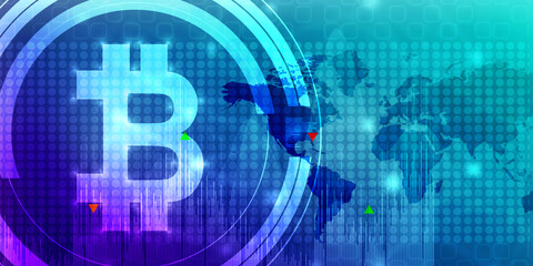Obraz premium 2d rendering bitcoin sign currency 