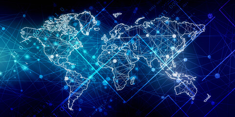 2d illustration world map abstract background
