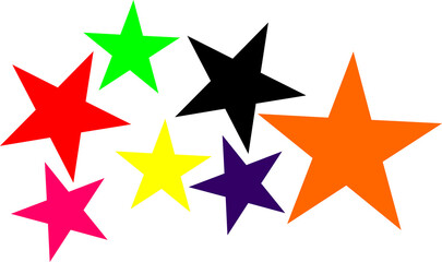 Obraz premium Sets Of 7 Classic star. 7 Colorfull simple icon.Star Icon Illustration on white bakcground.