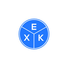 EXK letter logo design on White background. EXK creative Circle letter logo concept. EXK letter design. 