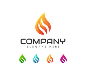 Creative Abstract Fire Logos. Fire flame logo design vector. Hot logo template