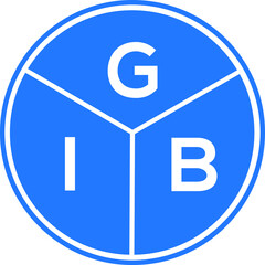 GIB letter logo design on White background. GIB creative Circle letter logo concept. GIB letter design. 