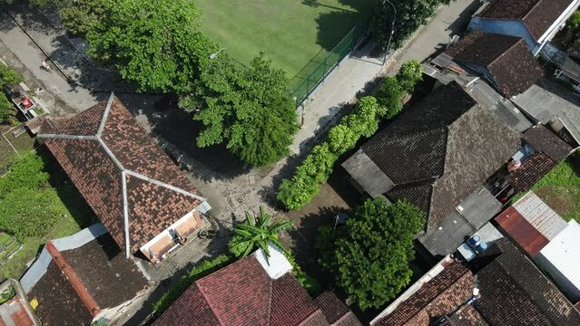 aerial view, the national standard Karang Kotagede mini stadium, one of the prides of the mini stadium in Yogaykarta, Indonesia.