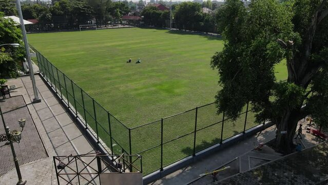 aerial view, the national standard Karang Kotagede mini stadium, one of the prides of the mini stadium in Yogaykarta, Indonesia.