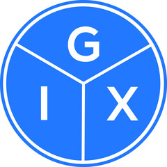 GIX letter logo design on White background. GIX creative Circle letter logo concept. GIX letter design. 