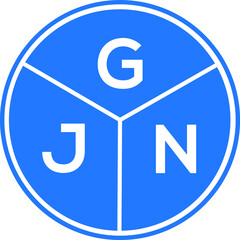 GJN letter logo design on White background. GJN creative Circle letter logo concept. GJN letter design. 