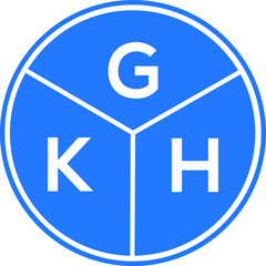 GKH letter logo design on White background. GKH creative Circle letter logo concept. GKH letter design. 